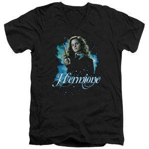 AN OFFCIALLY LICENSED HARRY POTTER HERMIONE READY MEN'S V-NECK T-SHIRT BLACK