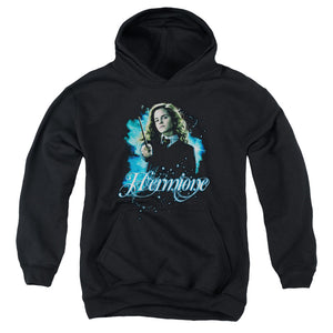AN OFFCIALLY LICENSED HARRY POTTER HERMIONE READY YOUTH HOODIE BLACK