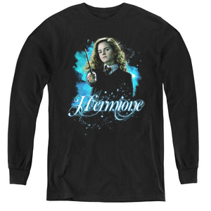 AN OFFCIALLY LICENSED HARRY POTTER HERMIONE READY YOUTH LONG SLEEVE T-SHIRT BLACK