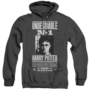 AN OFFCIALLY LICENSED HARRY POTTER UNDESIRABLE NO 1 ADULT UNISEX HEATHER PULLOVER HOODIE BLACK