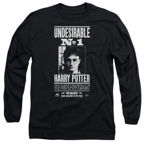 AN OFFCIALLY LICENSED HARRY POTTER UNDESIRABLE NO 1 MEN'S LONG SLEEVE T-SHIRT BLACK