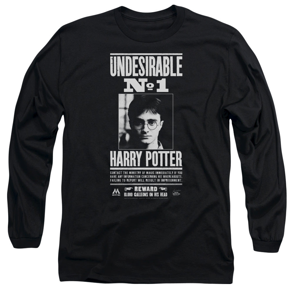 AN OFFCIALLY LICENSED HARRY POTTER UNDESIRABLE NO 1 MEN'S LONG SLEEVE T-SHIRT BLACK
