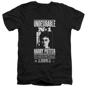 AN OFFCIALLY LICENSED HARRY POTTER UNDESIRABLE NO 1 MEN'S V-NECK T-SHIRT BLACK