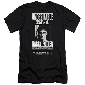 AN OFFCIALLY LICENSED HARRY POTTER UNDESIRABLE NO 1 MEN'S PREMIUM SLIM FIT T-SHIRT BLACK