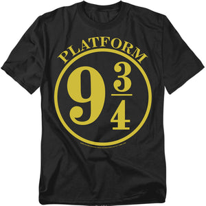 AN OFFCIALLY LICENSED HARRY POTTER 9 3/4 MEN'S REGULAR FIT T-SHIRT BLACK