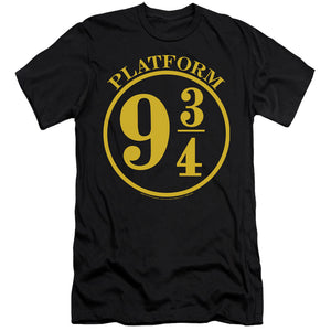 AN OFFCIALLY LICENSED HARRY POTTER 9 3/4 MEN'S PREMIUM SLIM FIT T-SHIRT BLACK
