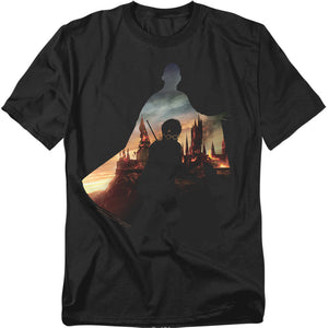 AN OFFCIALLY LICENSED HARRY POTTER VOLDEMORT LOOMS MEN'S REGULAR FIT T-SHIRT BLACK