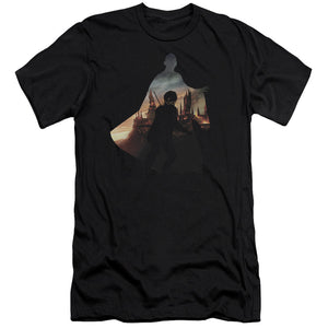 AN OFFCIALLY LICENSED HARRY POTTER VOLDEMORT LOOMS MEN'S PREMIUM SLIM FIT T-SHIRT BLACK