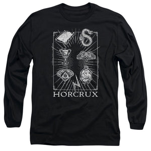 AN OFFCIALLY LICENSED HARRY POTTER HORCRUX SYMBOLS MEN'S LONG SLEEVE T-SHIRT BLACK