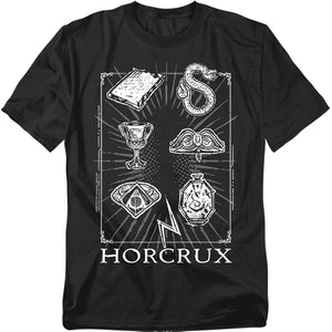 AN OFFCIALLY LICENSED HARRY POTTER HORCRUX SYMBOLS MEN'S REGULAR FIT T-SHIRT BLACK
