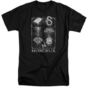 AN OFFCIALLY LICENSED HARRY POTTER HORCRUX SYMBOLS MEN'S TALL FIT T-SHIRT BLACK