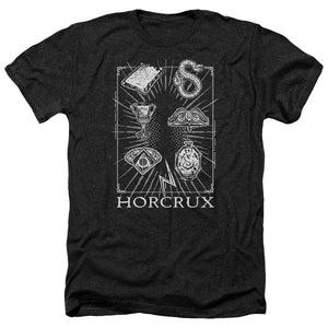 AN OFFCIALLY LICENSED HARRY POTTER HORCRUX SYMBOLS MEN'S HEATHER T-SHIRT CHARCOAL