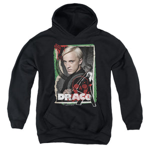 AN OFFCIALLY LICENSED HARRY POTTER DRACO MALFOY PHOTO COLLAGE YOUTH HOODIE BLACK