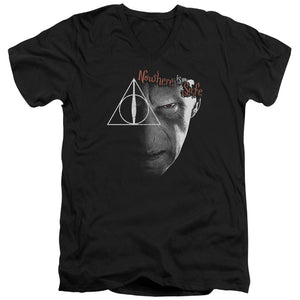 AN OFFCIALLY LICENSED HARRY POTTER NOWHERE IS SAFE MEN'S V-NECK T-SHIRT BLACK