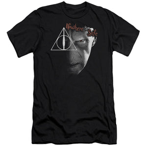 AN OFFCIALLY LICENSED HARRY POTTER NOWHERE IS SAFE MEN'S PREMIUM SLIM FIT T-SHIRT BLACK