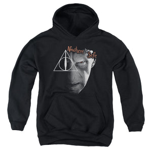 AN OFFCIALLY LICENSED HARRY POTTER NOWHERE IS SAFE YOUTH HOODIE BLACK