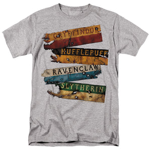 AN OFFCIALLY LICENSED HARRY POTTER BURNT BANNERS MEN'S REGULAR FIT T-SHIRT CHARCOAL