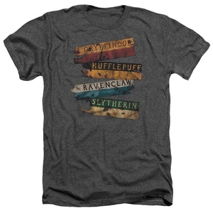 AN OFFCIALLY LICENSED HARRY POTTER BURNT BANNERS MEN'S HEATHER T-SHIRT CHARCOAL