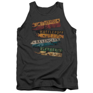 AN OFFCIALLY LICENSED HARRY POTTER BURNT BANNERS ADULT UNISEX TANK TOP CHARCOAL