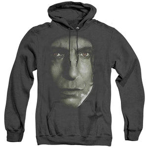 AN OFFCIALLY LICENSED HARRY POTTER SNAPE HEAD ADULT UNISEX HEATHER PULLOVER HOODIE BLACK