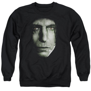 AN OFFCIALLY LICENSED HARRY POTTER SNAPE HEAD ADULT UNISEX CREWNECK SWEATSHIRT BLACK