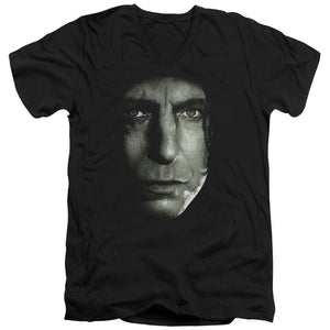 AN OFFCIALLY LICENSED HARRY POTTER SNAPE HEAD MEN'S V-NECK T-SHIRT BLACK