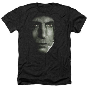 AN OFFCIALLY LICENSED HARRY POTTER SNAPE HEAD MEN'S HEATHER T-SHIRT CHARCOAL