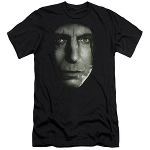 AN OFFCIALLY LICENSED HARRY POTTER SNAPE HEAD MEN'S PREMIUM SLIM FIT T-SHIRT BLACK