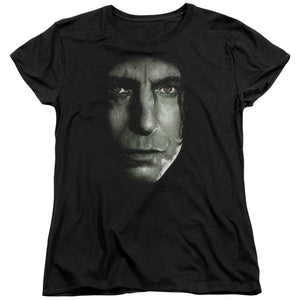 AN OFFCIALLY LICENSED HARRY POTTER SNAPE HEAD WOMEN'S REGULAR FIT T-SHIRT BLACK