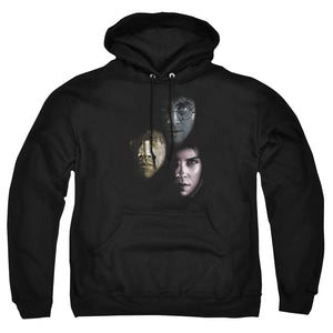 AN OFFCIALLY LICENSED HARRY POTTER HERO HEADS ADULT UNISEX PULLOVER HOODIE BLACK