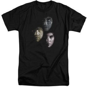 AN OFFCIALLY LICENSED HARRY POTTER HERO HEADS MEN'S TALL FIT T-SHIRT BLACK