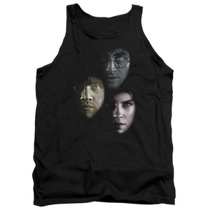 AN OFFCIALLY LICENSED HARRY POTTER HERO HEADS ADULT UNISEX TANK TOP BLACK