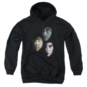 AN OFFCIALLY LICENSED HARRY POTTER HERO HEADS YOUTH HOODIE BLACK