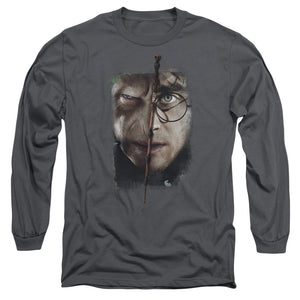 AN OFFCIALLY LICENSED HARRY POTTER IT ALL ENDS HERE MEN'S LONG SLEEVE T-SHIRT CHARCOAL
