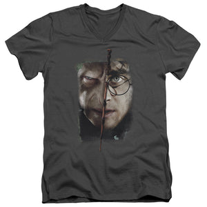 AN OFFCIALLY LICENSED HARRY POTTER IT ALL ENDS HERE MEN'S V-NECK T-SHIRT CHARCOAL