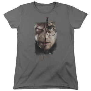 AN OFFCIALLY LICENSED HARRY POTTER IT ALL ENDS HERE WOMEN'S REGULAR FIT T-SHIRT CHARCOAL