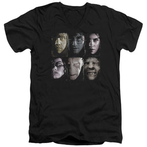 AN OFFCIALLY LICENSED HARRY POTTER HORIZONTAL HEADS MEN'S V-NECK T-SHIRT BLACK