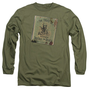 AN OFFCIALLY LICENSED HARRY POTTER BEEDLE THE BARD MEN'S LONG SLEEVE T-SHIRT MILITARY GREEN