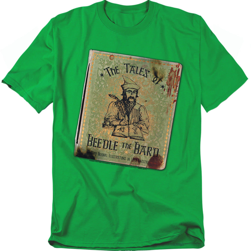 AN OFFCIALLY LICENSED HARRY POTTER BEEDLE THE BARD MEN'S REGULAR FIT T-SHIRT MILITARY GREEN
