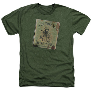 AN OFFCIALLY LICENSED HARRY POTTER BEEDLE THE BARD MEN'S HEATHER T-SHIRT MILITARY GREEN