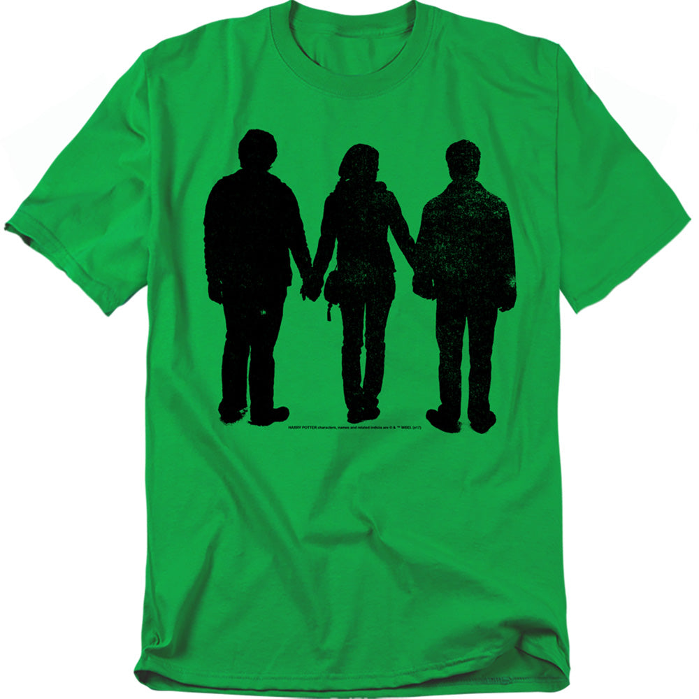 AN OFFCIALLY LICENSED HARRY POTTER THREE STAND ALONE MEN'S REGULAR FIT T-SHIRT MILITARY GREEN