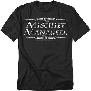 AN OFFCIALLY LICENSED HARRY POTTER MISCHIEF MANAGED MEN'S REGULAR FIT T-SHIRT BLACK