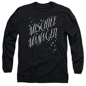 AN OFFCIALLY LICENSED HARRY POTTER MISCHIEF MANAGED 4 MEN'S LONG SLEEVE T-SHIRT BLACK