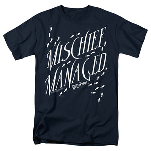 AN OFFCIALLY LICENSED HARRY POTTER MISCHIEF MANAGED 4 MEN'S REGULAR FIT T-SHIRT BLACK