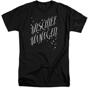 AN OFFCIALLY LICENSED HARRY POTTER MISCHIEF MANAGED 4 MEN'S TALL FIT T-SHIRT BLACK