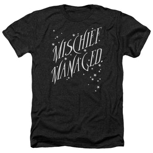 AN OFFCIALLY LICENSED HARRY POTTER MISCHIEF MANAGED 4 MEN'S HEATHER T-SHIRT CHARCOAL