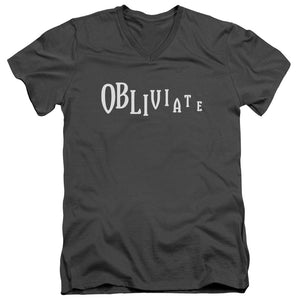 AN OFFCIALLY LICENSED HARRY POTTER OBLIVIATE MEN'S V-NECK T-SHIRT CHARCOAL