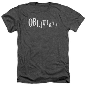 AN OFFCIALLY LICENSED HARRY POTTER OBLIVIATE MEN'S HEATHER T-SHIRT CHARCOAL