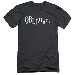 AN OFFCIALLY LICENSED HARRY POTTER OBLIVIATE MEN'S PREMIUM SLIM FIT T-SHIRT CHARCOAL