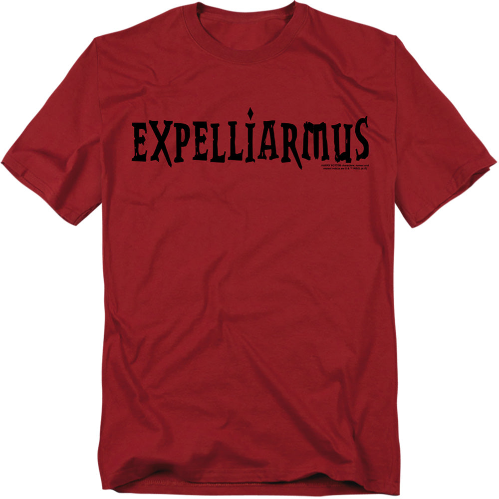 AN OFFCIALLY LICENSED HARRY POTTER EXPELLIARMUS MEN'S REGULAR FIT T-SHIRT CARDINAL